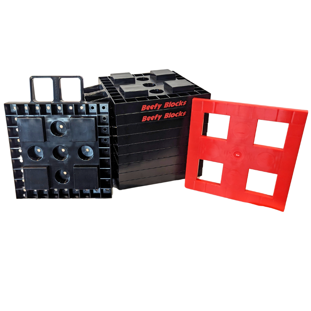 
                      
                        Beefy Blocks 10 pack. Heavy-Duty Stackable Leveling Blocks
                      
                    