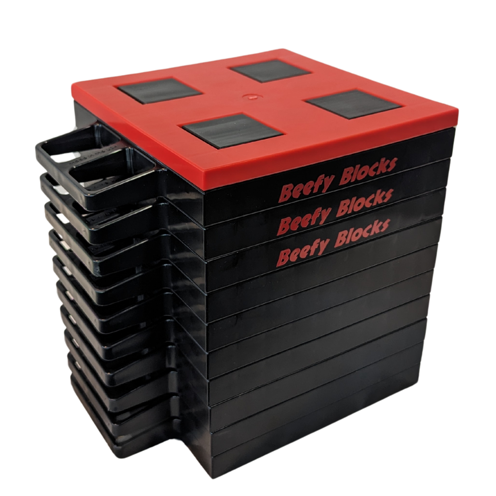 
                      
                        Beefy Blocks 10 pack. Heavy-Duty Stackable Leveling Blocks
                      
                    